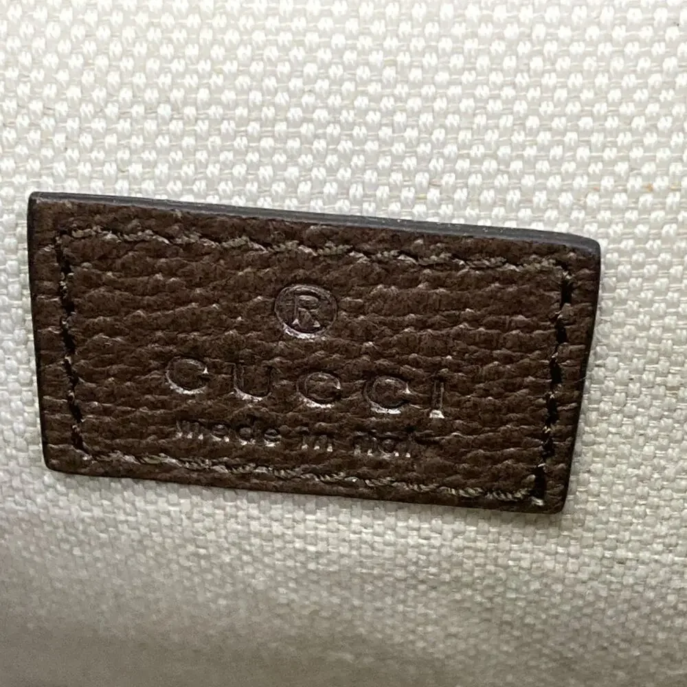 Gucci Ophidia Mini Backpack 795221 Gray Beige Dark Brown Multi PVC Leather